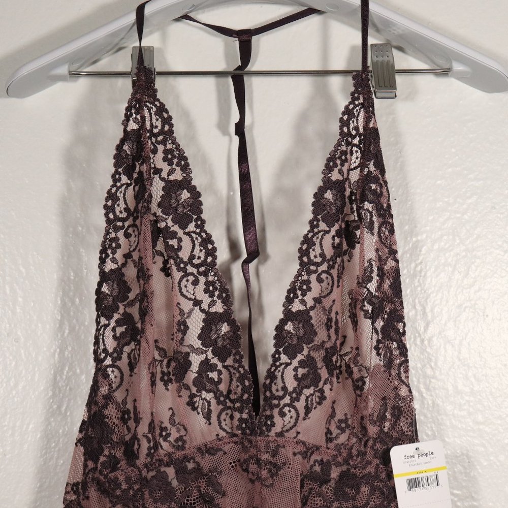 NWT Free People Bodysuit Too Cute Eggplant Combo - Picture 6 of 12